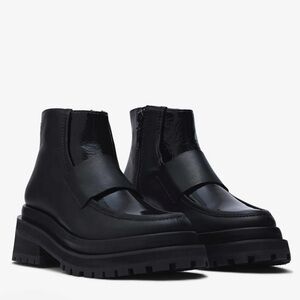 NWT Rotunda Anny Ankle Chunky Boots Black Leather US 11